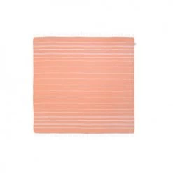 LeStoff France Accessoires Et Serviettes De Plage  Fouta XXL En Coton Peigné BIO Corail 200 X 200 Cm
