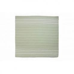 LeStoff France Accessoires Et Serviettes De Plage  Fouta XXL En Coton Peigné BIO Olive 200 X 200 Cm