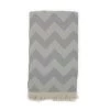 Fouta Futée Décoration De Jardin Fouta Zig-zag Grise 100% Coton Avec Franges 95x170cm -Gants de toilette Soldes fouta zig zag grise 100 coton avec franges 95x170cm 2