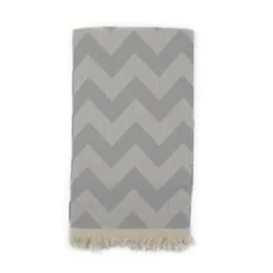 Fouta Futée Décoration De Jardin Fouta Zig-zag Rouge 100% Coton Avec Franges 95x170cm -Gants de toilette Soldes fouta zig zag grise 100 coton avec franges 95x170cm 7