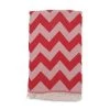 Fouta Futée Décoration De Jardin Fouta Zig-zag Rouge 100% Coton Avec Franges 95x170cm -Gants de toilette Soldes fouta zig zag rouge 100 coton avec franges 95x170cm 4
