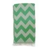 Fouta Futée Décoration De Jardin Fouta Zig-zag Verte 100% Coton Avec Franges 95x170cm