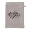 Carré Blanc Serviettes De Toilette Gant De Toilette Bouclette De Broderie Rose Plume