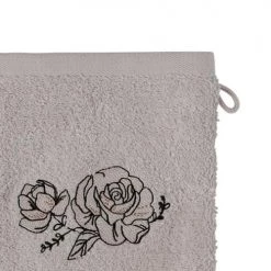Carré Blanc Serviettes De Toilette Gant De Toilette Bouclette De Broderie Rose Plume -Gants de toilette Soldes gant de toilette bouclette de broderie rose plume 2
