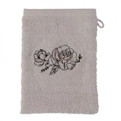 Carré Blanc Serviettes De Toilette Gant De Toilette Bouclette De Broderie Rose Plume
