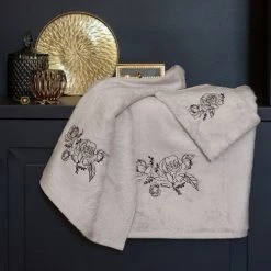 Carré Blanc Serviettes De Toilette Gant De Toilette Bouclette De Broderie Rose Plume -Gants de toilette Soldes gant de toilette bouclette de broderie rose plume 3