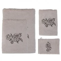Carré Blanc Serviettes De Toilette Gant De Toilette Bouclette De Broderie Rose Plume -Gants de toilette Soldes gant de toilette bouclette de broderie rose plume 4