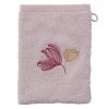 Carré Blanc Serviettes De Toilette Gant De Toilette Brodé Fleurs Nacre -Gants de toilette Soldes gant de toilette brode fleurs nacre