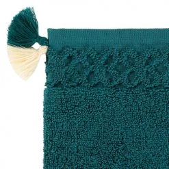 Carré Blanc Serviettes De Toilette Gant De Toilette Coton Bleu Canard -Gants de toilette Soldes gant de toilette coton bleu canard 2