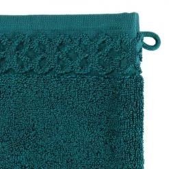 Carré Blanc Serviettes De Toilette Gant De Toilette Coton Bleu Canard -Gants de toilette Soldes gant de toilette coton bleu canard 3