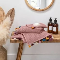 Carré Blanc Serviettes De Toilette Gant De Toilette Coton Bois De Rose -Gants de toilette Soldes gant de toilette coton bois de rose 5