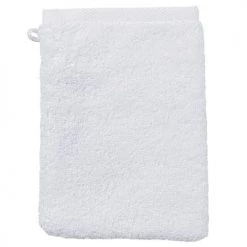 Carré Blanc Serviettes De Toilette Gant De Toilette Coton Brodé Fleurs Blanc -Gants de toilette Soldes gant de toilette coton brode fleurs blanc 1