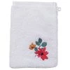 Carré Blanc Serviettes De Toilette Gant De Toilette Coton Brodé Fleurs Blanc -Gants de toilette Soldes gant de toilette coton brode fleurs blanc