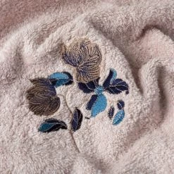 Carré Blanc Serviettes De Toilette Gant De Toilette Coton Broderie Florale Blush -Gants de toilette Soldes gant de toilette coton broderie florale blush 2