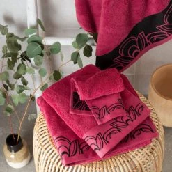 Carré Blanc Serviettes De Toilette Gant De Toilette Coton Cassis -Gants de toilette Soldes gant de toilette coton cassis 3