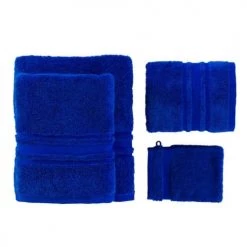 Carré Blanc Serviettes De Toilette Gant De Toilette Coton Cobalt -Gants de toilette Soldes gant de toilette coton cobalt 2