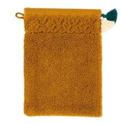 Carré Blanc Serviettes De Toilette Gant De Toilette Coton Curcuma -Gants de toilette Soldes gant de toilette coton curcuma 1