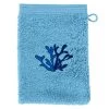 Carré Blanc Serviettes De Toilette Gant De Toilette Coton Et Viscose De Bambou Bleu -Gants de toilette Soldes gant de toilette coton et viscose de bambou bleu