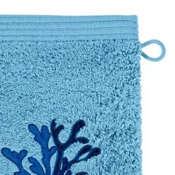 Carré Blanc Serviettes De Toilette Gant De Toilette Coton Et Viscose De Bambou Bleu -Gants de toilette Soldes gant de toilette coton et viscose de bambou bleu 3