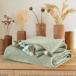 Carré Blanc Serviettes De Toilette Gant De Toilette Coton Eucalyptus -Gants de toilette Soldes gant de toilette coton eucalyptus 4