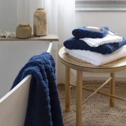 Carré Blanc Serviettes De Toilette Gant De Toilette Coton Moelleux Texturé Uni Le Lac Bleu Stone -Gants de toilette Soldes gant de toilette coton moelleux texture uni le lac bleu stone 4