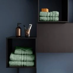 Carré Blanc Serviettes De Toilette Gant De Toilette Coton Sauge -Gants de toilette Soldes gant de toilette coton sauge 4