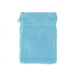 Carré Blanc Serviettes De Toilette Gant De Toilette Coton Turquoise -Gants de toilette Soldes gant de toilette coton turquoise 1