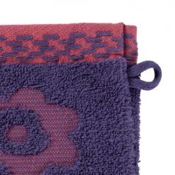 Carré Blanc Serviettes De Toilette Gant De Toilette Coton Violet -Gants de toilette Soldes gant de toilette coton violet 2