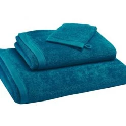 Becquet Serviettes De Toilette Gants De Toilette Bleu Lagon 15x21 En Coton Bio