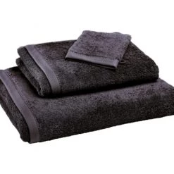 Becquet Serviettes De Toilette Gants De Toilette Gris Anthracite 15x21 En Coton Bio