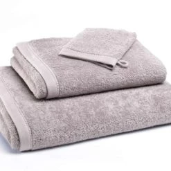Becquet Serviettes De Toilette Gants De Toilette Gris Perle 15x21 En Coton Bio