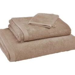 Becquet Serviettes De Toilette Gants De Toilette Marron Taupe 15x21 En Coton Bio