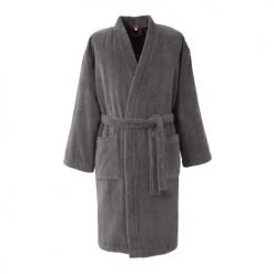 Olivier Desforges Peignoirs Et Chaussons De Bain Kimono Coton Peigné Anthracite M