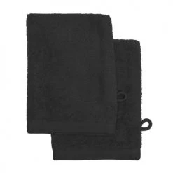 Sensei Maison Serviettes De Toilette Lot De 2 Gants 500 G/m² Carbone 16x22 Cm