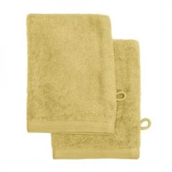 Sensei Maison Serviettes De Toilette Lot De 2 Gants 500 G/m² Miel 16x22 Cm