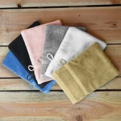 Sensei Maison Serviettes De Toilette Lot De 2 Gants 500 G/m² Poudre 16x22 Cm -Gants de toilette Soldes lot de 2 gants 500 g m2 poudre 16x22 cm 3