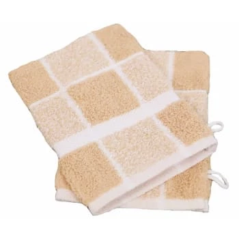 Linandelle Serviettes De Toilette Lot De 2 Gants De Toilette Carreaux En Coton Beige 15x21 Cm 7 Linandelle Serviettes De Toilette Lot De 2 Gants De Toilette Carreaux En Coton Beige 15x21 Cm – Image 5