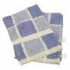 Linandelle Serviettes De Toilette Lot De 2 Gants De Toilette Carreaux En Coton Bleu 15x21 Cm -Gants de toilette Soldes lot de 2 gants de toilette carreaux en coton bleu 15x21 cm 3