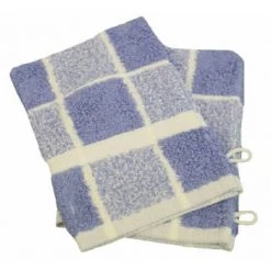 Linandelle Serviettes De Toilette Lot De 2 Gants De Toilette Carreaux En Coton Gris 15x21 Cm -Gants de toilette Soldes lot de 2 gants de toilette carreaux en coton bleu 15x21 cm 7