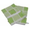 Linandelle Serviettes De Toilette Lot De 2 Gants De Toilette Carreaux En Coton Vert Pistache 15x21 Cm