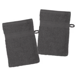 Home Bain Lot De 2 Gants De Toilette En Coton Bio Coton Terracotta 21x15 -Gants de toilette Soldes lot de 2 gants de toilette en coton bio coton anthracite 21x15 3