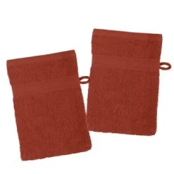 Home Bain Serviettes De Toilette Lot De 2 Gants De Toilette En Coton Bio Coton Taupe 21x15 -Gants de toilette Soldes lot de 2 gants de toilette en coton bio coton terracotta 21x15 1