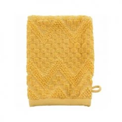Sensei Maison Serviettes De Toilette Lot De 2 Gants De Toilette En Coton Biologiqu Miel 16x22 Cm