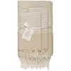 Febronie Décoration De Jardin Lot De 3 Foutas 100x200 + 50x80 (x2) Beige Et Or -Gants de toilette Soldes lot de 3 foutas 100x200 50x80 x2 beige et or