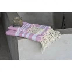 Febronie Décoration De Jardin Lot De 3 Foutas 100x200 + 50x80 (x2) Gris Moyen Et Blanc -Gants de toilette Soldes lot de 3 foutas 100x200 50x80 x2 gris moyen et blanc 3