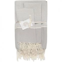 Febronie Décoration De Jardin Lot De 3 Foutas 100x200 + 50x80 (x2) Gris Perle Et Argent