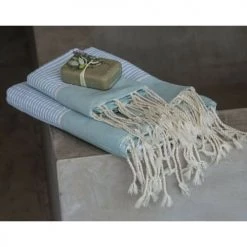 Febronie Décoration De Jardin Lot De 3 Foutas 100x200 + 50x80 (x2) Gris Perle Et Argent -Gants de toilette Soldes lot de 3 foutas 100x200 50x80 x2 gris perle et argent 4