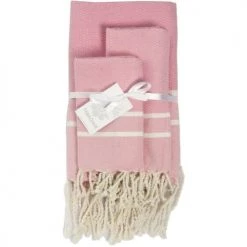 Febronie Décoration De Jardin Lot De 3 Foutas 100x200 + 50x80 (x2) Rose Pâle