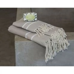 Febronie Décoration De Jardin Lot De 3 Foutas 100x200 + 50x80 (x2) Taupe Clair Et Blanc 9 Febronie Décoration De Jardin Lot De 3 Foutas 100x200 + 50x80 (x2) Taupe Clair Et Blanc -Gants de toilette Soldes lot de 3 foutas 100x200 50x80 x2 taupe clair et blanc 7