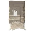 Febronie Décoration De Jardin Lot De 3 Foutas 100x200 + 50x80 (x2) Taupe Clair Et Or -Gants de toilette Soldes lot de 3 foutas 100x200 50x80 x2 taupe clair et or